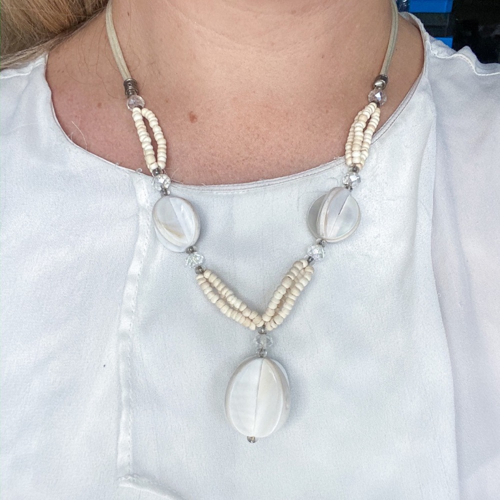 Beachy Neutral Statement Necklace - image 3